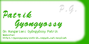 patrik gyongyossy business card